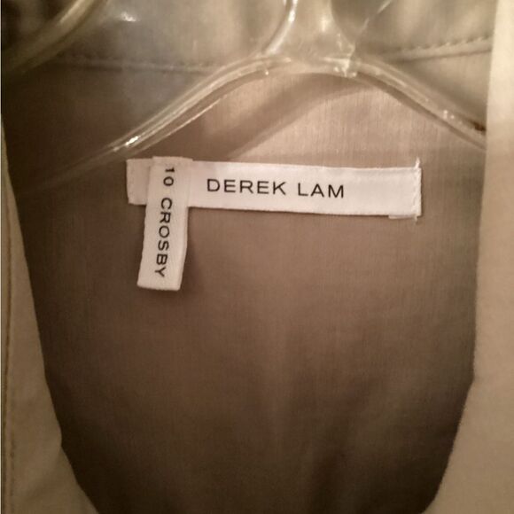 DEREK LAM 10 CROSBY SIZE 8 KHAKI DRAWSTRING SHIRTDRESS - Picture 8 of 10